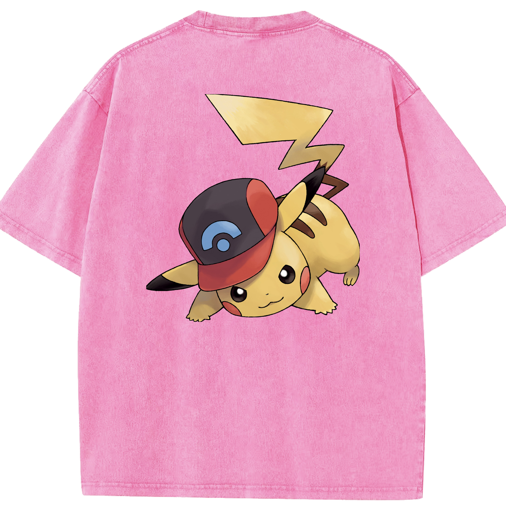（画像用） ポケットモンスター Pokémon 綿100% ヴィンテージ風 半袖Tシャツ（背面プリント）